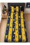 Single Fitted Sheet (Padded) Fan Team Yellow Navy Blue