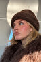 Women's Soft Furry Beret Brown