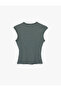Slim Fit Cotton Ribbed Crew Neck Sleeveless Striped T-Shirt - 6