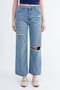 Ripped Detailed Jean Trousers Pn10034 - 6