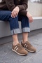 Women's Suede Look Stripe Detailed Multi-Part Lace-Up Retro Casual Sneaker Sports Shoes Liyante Tobacco Brown Suede - 6