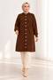Women's Bearded Knitwear Cardigan Buttoned Front Oversize Long Sleeve Knee Length Knitted Cardigan - 4