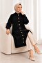 Women's Bearded Knitwear Cardigan Buttoned Front Oversize Long Sleeve Knee Length Knitted Cardigan - 3