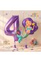 Mermaid 4th Birthday Balloon and Purple Number Balloon Birthday Party Balloon Set