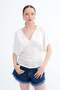 V-Neck Gathered Blouse P0957