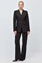 Women's Collarless V-Neck Single Button Blazer Jacket - 7