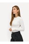 Women's 100% Cotton Basic Long Sleeve Blouse with Finger Detail - White - 5