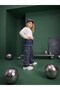 Girl's Denim Skirt Detailed Plaid Cargo Pants - 3