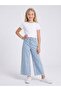 Girl's Stone Embellished Wide Leg Design Jean Trousers - 3
