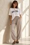 Mona Women's Comfortable Modal Shalwar Trousers with Elastic Waist in Beige - 2