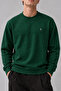 Dark Green Color Men's Crew Neck Sweatshirt - 6