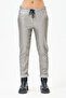 Women's Italian Silver Waist Lace-Up Lycra Faux Leather Trousers 38 - 44 Size - 5