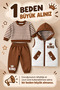 Baby Boy 3 Piece Set Inflatable Vest, King Printed Sweatshirt and Sweatpants for Winter - 3