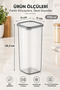 Set of 12 Jumbo Size Labeled Square Food Storage Containers 1750 ml - Hard Lid Large Jar - 8