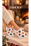 Patterned Plush Non-Slip Sole Lightweight Winter House Slippers (Christmas Detail)