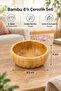Bamboo 6-Piece Snack & Nut Presentation Set Round – Natural Wood Serving Bowl - 2