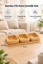 Bamboo 3-Piece Snack & Nut Presentation Set Square – with Tray, Natural Wood Serving Bowl - 2