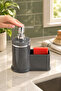 Stylish Silver Detailed Liquid Soap Dispenser with Sponge Holder for Kitchen or Bathroom, Domestic Production - 4