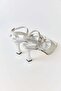 Silver Velvet Textured Shoes with Thin Heels for Practical Use, Suitable for Daily Wear - 4