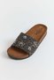 Black Flexible, Lightly Textured, Non-Slip Sole, Jellyfish Figured, Stone Detailed, Comfortable Form Slippers - 2