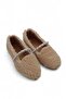 Mink Plush Textured Pearl Detailed Single Strap Practical Soft Home Shoes - 2