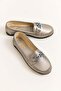Gray Flexible Sole Comfortable Form Casual Shoes with Metal Accessory Detail - 2
