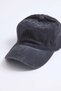 Black Vintage Style Washed Cotton Woven Fabric Flat Cap Hat with Adjustable Metal Buckle