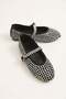 Silver Single-Strap Stone Detailed Comfortable Design Casual Simple and Soft Textured Ballerinas