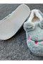 Green Plush Textured Wool Inside, Soft Form, Embroidery Detail, Suitable for Daily Use, Home Slippers - 2