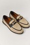 Black Mink Straw Textured Belt Detailed Flat Sole Comfortable Loafer Suitable for Daily Use - 2
