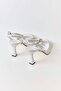 Gray Glittery Shiny Textured Comfortable Construction Thin Heeled Ankle Strap Practical Shoes - 4