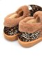 Leopard Polar Soft Textured Fur Inner Lining Detailed Comfortable Fit Daily Home Boots - 4