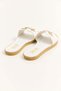 White, Lightweight, Thick-Strap, Comfortable, Everyday Use Slippers with Gold-Colored Accessories. - 3