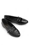 Black Patent Leather Flexible Sole, Oval Toe, Double Buckle, Comfortable Ballerinas Suitable for Daily Use.