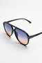 Black Lightweight Frame with Blue Lenses Classic Drop Model Protective Sunglasses - 2