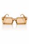 Mink Bone Frame Gold Color Metal Chain Detailed Rectangular Shape Sunglasses - 3
