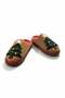 Brown Soft Textured Lightweight Pine Wood Figured Casual Home Slippers with Embroidery Detail - 2