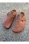 Tan Suede Look Closed-Front Comfortable Buckle Design Slippers Suitable for Daily Use - 4