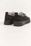 Black Linen Fabric High-Sole Lace-Up Practical Shoes Suitable for Daily Use - 3
