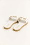 White Thick-Strapped Slippers with Metal Accessories, Suitable for Daily Use, Open-Front, Flat Sole - 3