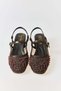 Brown Embroidered and Beaded Detailed Square Heeled Comfortable Evening Dress Shoes - 3