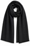 Black Soft Textured Thin Fabric Wide Cut Edges Tassel Detailed Woven Shawl