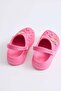 Pink Knitted Look Massage Sole Comfortable Form Sabo Slippers with Stone Accessories - 2