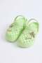 Green Knitted Look Massage Sole, Metal Accessories, Non-Slip Sole, Comfortable Form Slippers