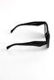 Black Bone Texture Painted Model Thick Frame Retro Form Slanted Glass Sunglasses - 3