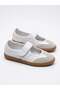 White, Lightly Textured, Open Top, Closed Front, Comfortable Form-Fitting Ballerinas Suitable for Daily Use
