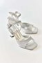 Silver Velvet Textured Shoes with Thin Heels for Practical Use, Suitable for Daily Wear