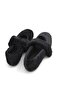 Black Plush Textured Lightweight and Flexible Single-Strap Winter Casual Home Shoes - 5