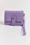 Lilac Faux Leather Textured Multi-Compartment Internal Structure Snap Closure Multi-Compartment Zippered Mini Wallet
