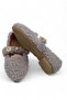 Gray Plush Texture Single Strap Gold Accessory Detailed Home Shoes Suitable for Daily Use - 3
